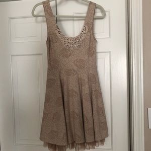 Free People A-Line Dress with Beaded Neckline